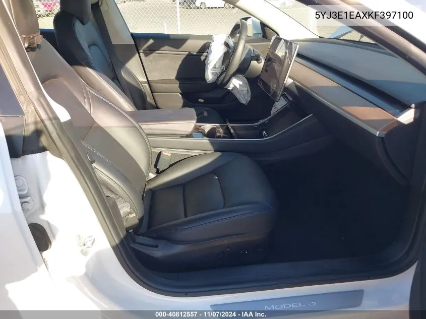 2019 Tesla Model 3 Long Range/Mid Range/Standard Range/Standard Range Plus VIN: 5YJ3E1EAXKF397100 Lot: 40812557