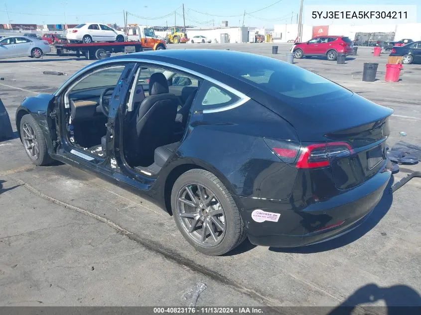 5YJ3E1EA5KF304211 2019 Tesla Model 3 Long Range/Mid Range/Standard Range/Standard Range Plus