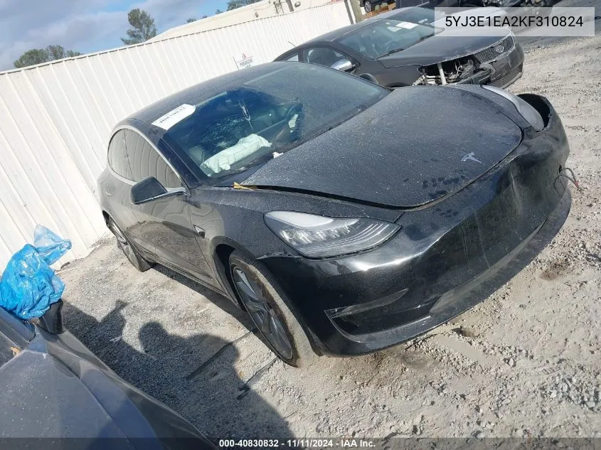 2019 Tesla Model 3 Long Range/Mid Range/Standard Range/Standard Range Plus VIN: 5YJ3E1EA2KF310824 Lot: 40830832