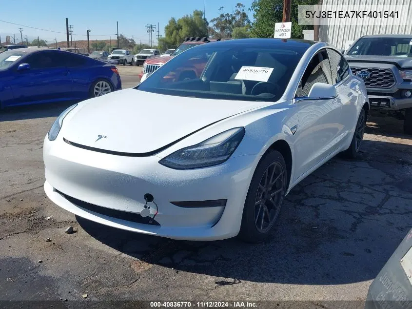 5YJ3E1EA7KF401541 2019 Tesla Model 3 Long Range/Mid Range/Standard Range/Standard Range Plus