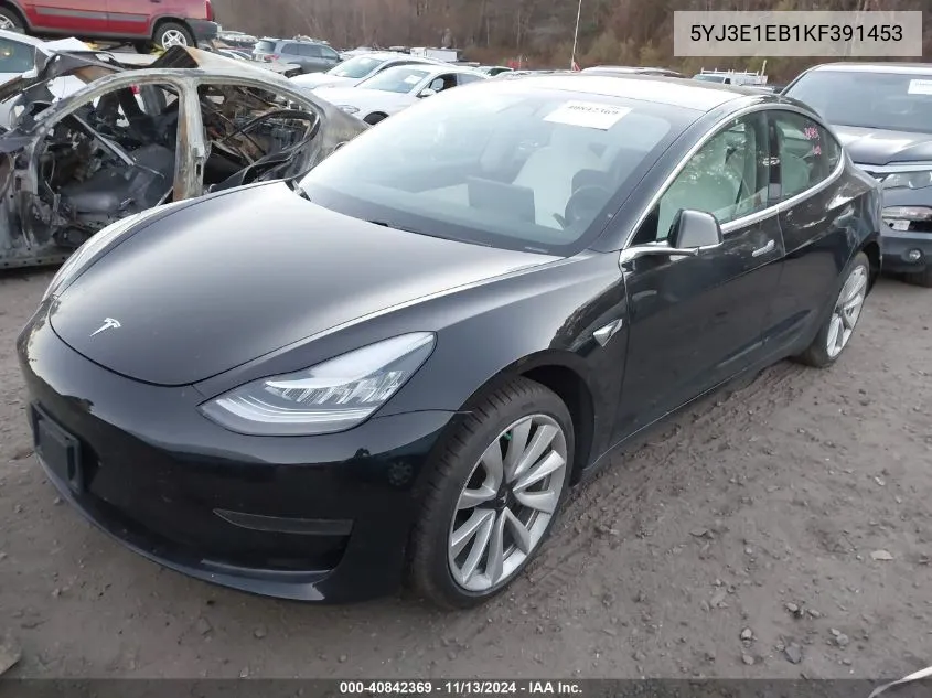 2019 Tesla Model 3 Long Range/Performance VIN: 5YJ3E1EB1KF391453 Lot: 40842369