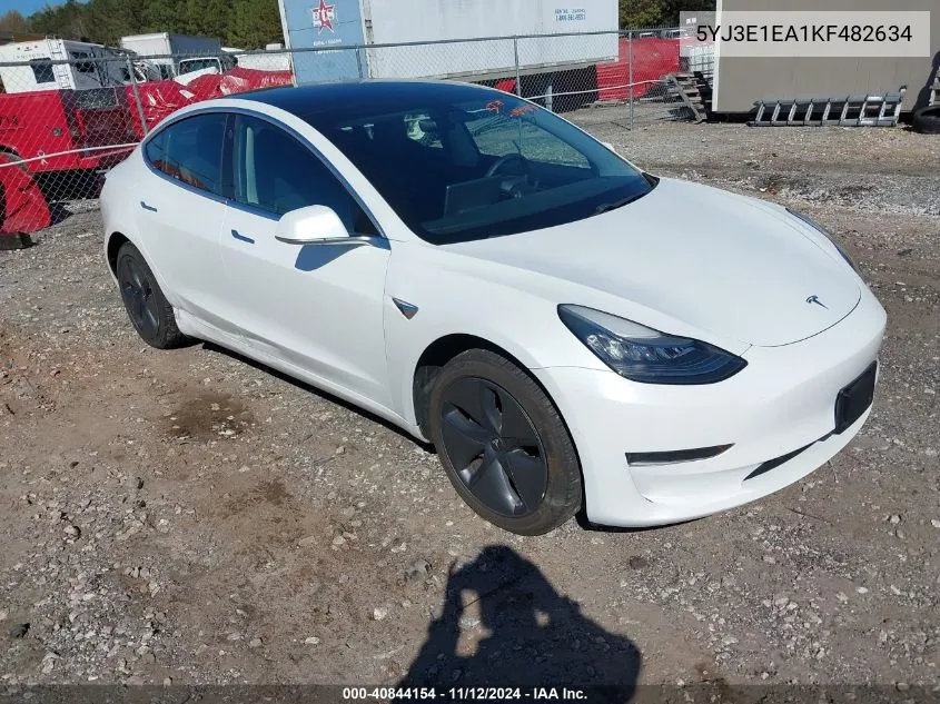 2019 Tesla Model 3 Long Range/Mid Range/Standard Range/Standard Range Plus VIN: 5YJ3E1EA1KF482634 Lot: 40844154