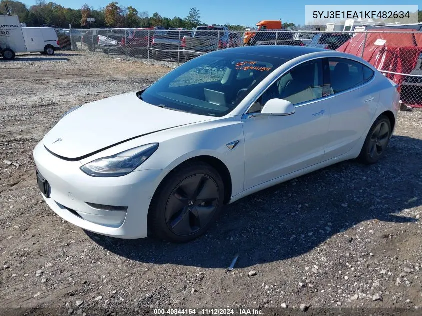 2019 Tesla Model 3 Long Range/Mid Range/Standard Range/Standard Range Plus VIN: 5YJ3E1EA1KF482634 Lot: 40844154