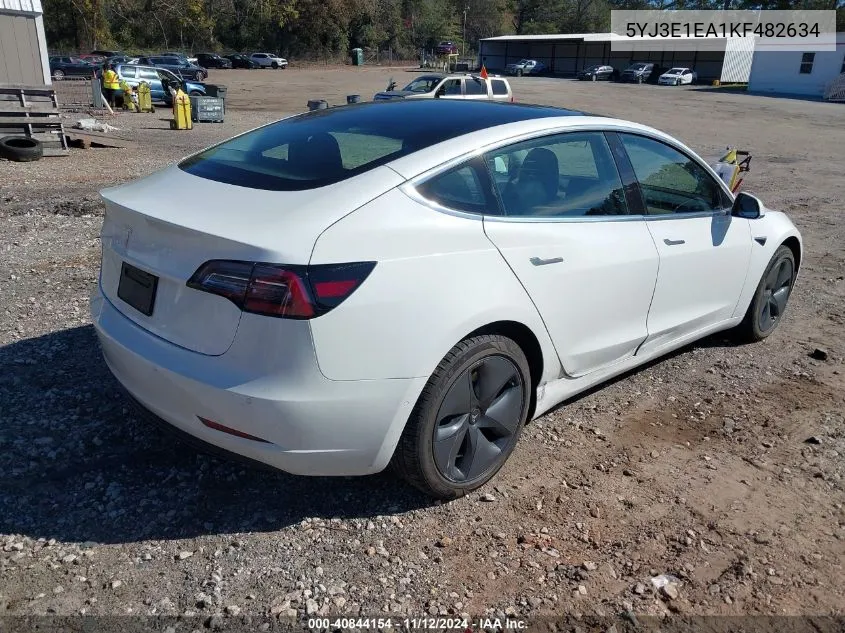 2019 Tesla Model 3 Long Range/Mid Range/Standard Range/Standard Range Plus VIN: 5YJ3E1EA1KF482634 Lot: 40844154