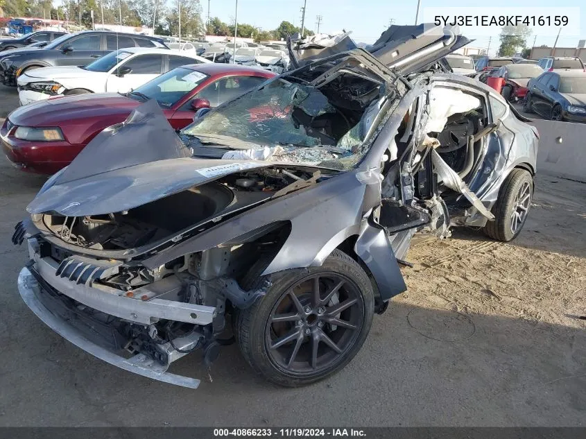 2019 Tesla Model 3 Long Range/Mid Range/Standard Range/Standard Range Plus VIN: 5YJ3E1EA8KF416159 Lot: 40866233