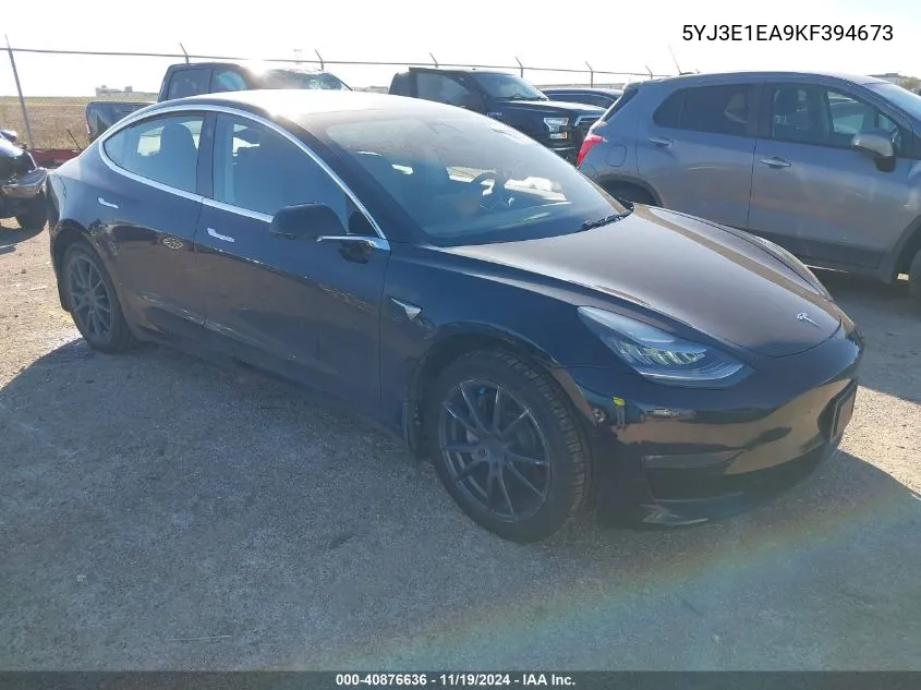 2019 Tesla Model 3 Long Range/Mid Range/Standard Range/Standard Range Plus VIN: 5YJ3E1EA9KF394673 Lot: 40876636