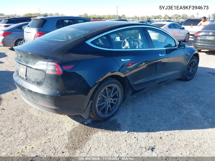 2019 Tesla Model 3 Long Range/Mid Range/Standard Range/Standard Range Plus VIN: 5YJ3E1EA9KF394673 Lot: 40876636