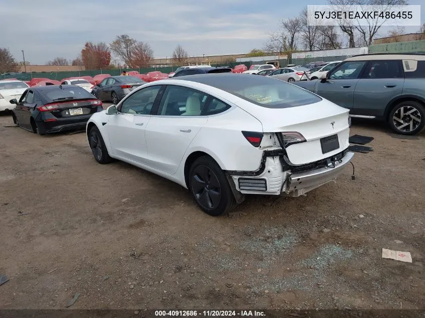 2019 Tesla Model 3 Long Range/Mid Range/Standard Range/Standard Range Plus VIN: 5YJ3E1EAXKF486455 Lot: 40912686