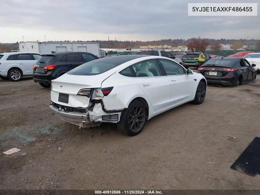 2019 Tesla Model 3 Long Range/Mid Range/Standard Range/Standard Range Plus VIN: 5YJ3E1EAXKF486455 Lot: 40912686