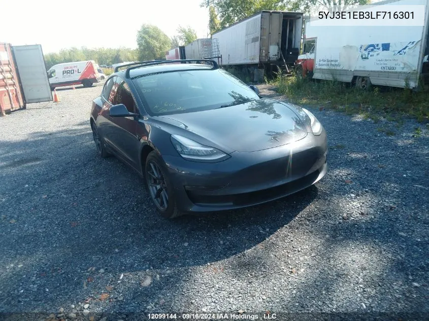 5YJ3E1EB3LF716301 2020 Tesla Model 3