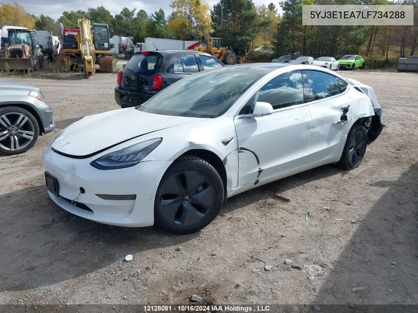 2020 Tesla Model 3 VIN: 5YJ3E1EA7LF734288 Lot: 12128081