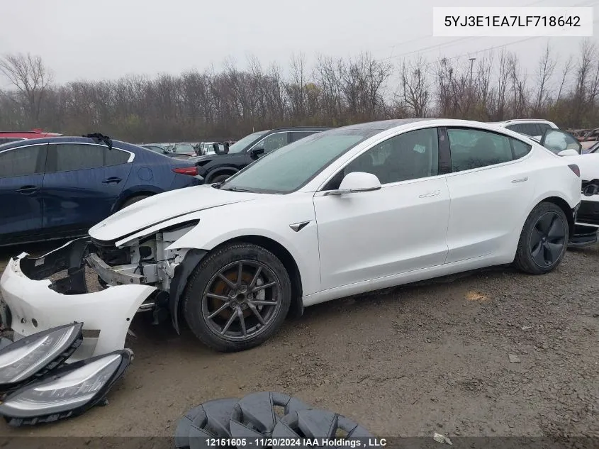 2020 Tesla Model 3 VIN: 5YJ3E1EA7LF718642 Lot: 12151605