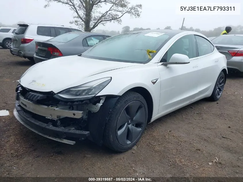 5YJ3E1EA7LF793311 2020 Tesla Model 3 Standard Range Plus Rear-Wheel Drive/Standard Range Rear-Wheel Drive