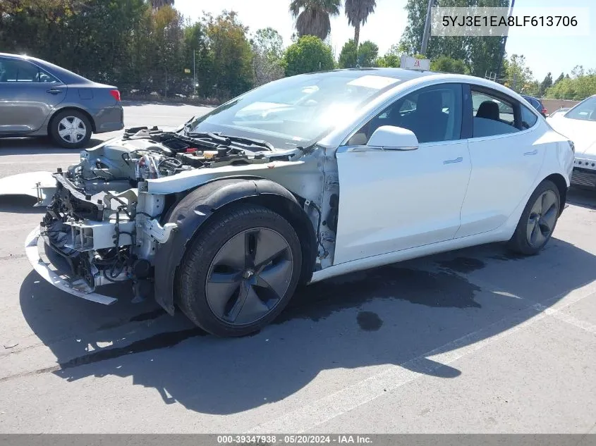 2020 Tesla Model 3 Standard Range Plus Rear-Wheel Drive/Standard Range Rear-Wheel Drive VIN: 5YJ3E1EA8LF613706 Lot: 39347938