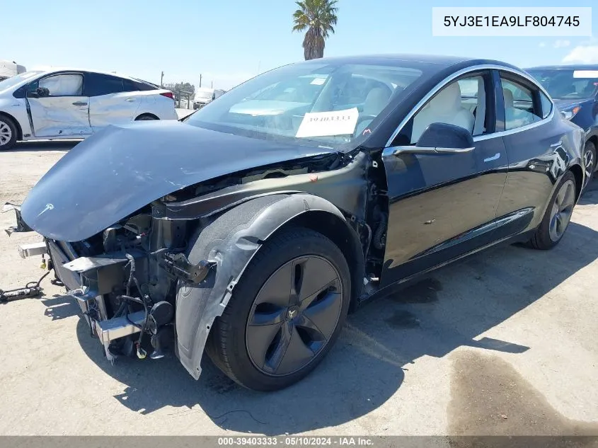 2020 Tesla Model 3 Standard Range Plus Rear-Wheel Drive/Standard Range Rear-Wheel Drive VIN: 5YJ3E1EA9LF804745 Lot: 39403333