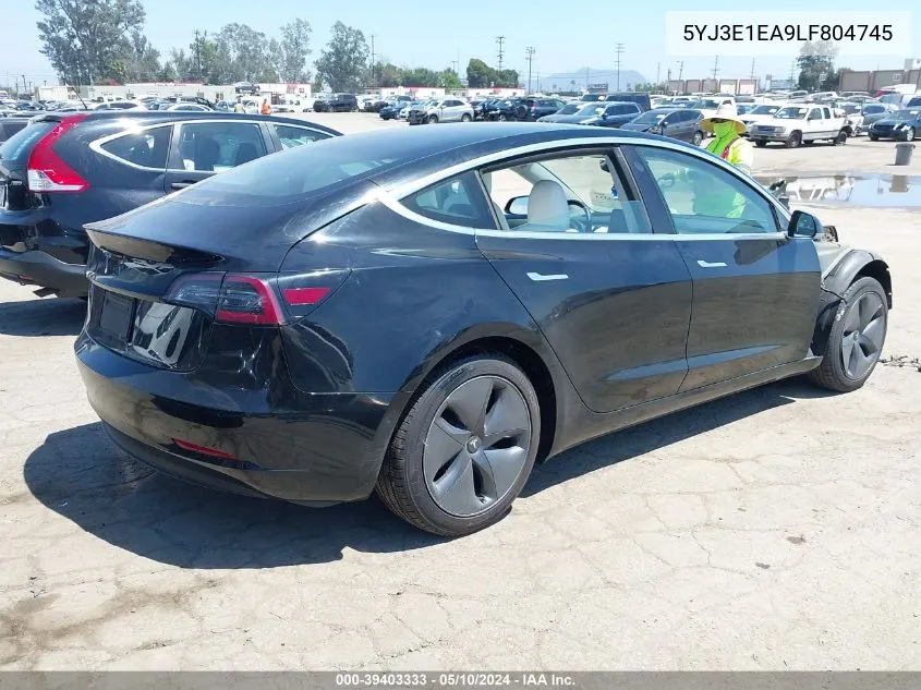 2020 Tesla Model 3 Standard Range Plus Rear-Wheel Drive/Standard Range Rear-Wheel Drive VIN: 5YJ3E1EA9LF804745 Lot: 39403333