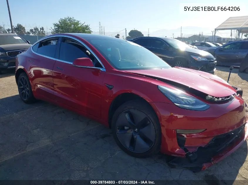 2020 Tesla Model 3 Long Range Dual Motor All-Wheel Drive VIN: 5YJ3E1EB0LF664206 Lot: 39784803