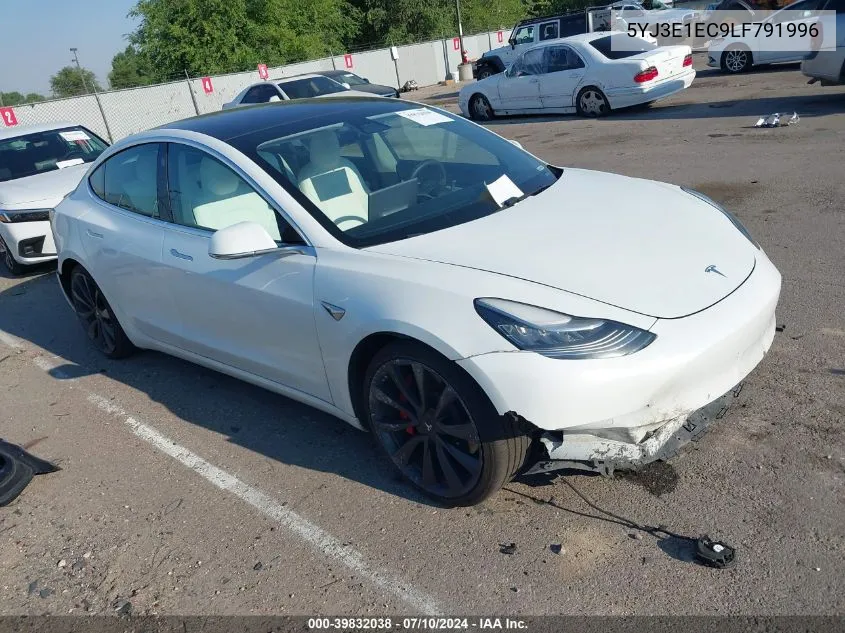 2020 Tesla Model 3 Performance Dual Motor All-Wheel Drive VIN: 5YJ3E1EC9LF791996 Lot: 39832038