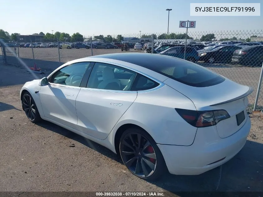 2020 Tesla Model 3 Performance Dual Motor All-Wheel Drive VIN: 5YJ3E1EC9LF791996 Lot: 39832038