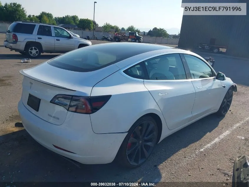 2020 Tesla Model 3 Performance Dual Motor All-Wheel Drive VIN: 5YJ3E1EC9LF791996 Lot: 39832038