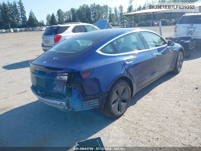 2020 Tesla Model 3 Long Range Dual Motor All-Wheel Drive VIN: 5YJ3E1EB7LF639352 Lot: 39843769