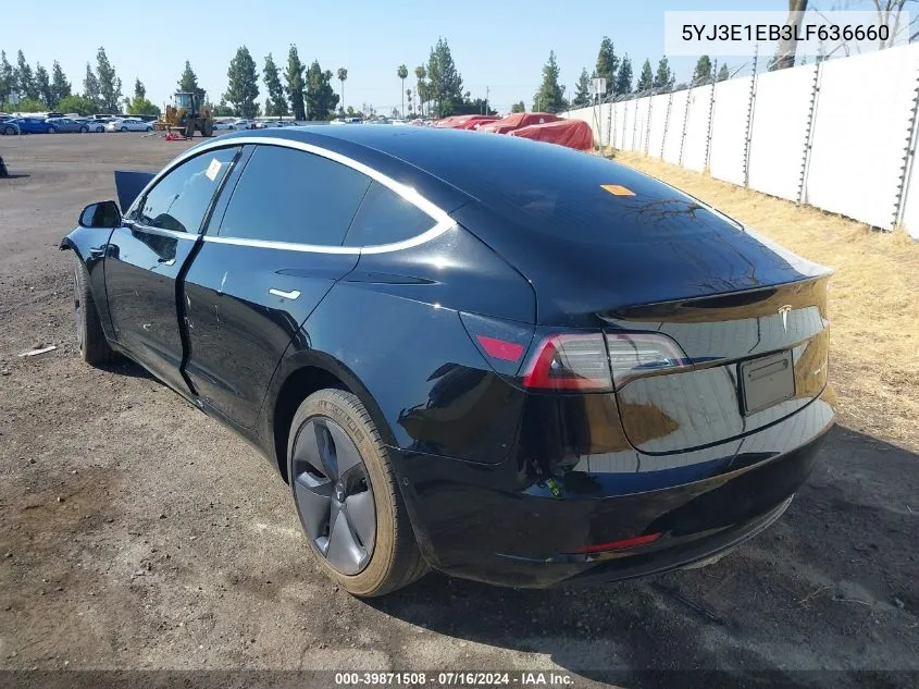 2020 Tesla Model 3 Long Range Dual Motor All-Wheel Drive VIN: 5YJ3E1EB3LF636660 Lot: 39871508