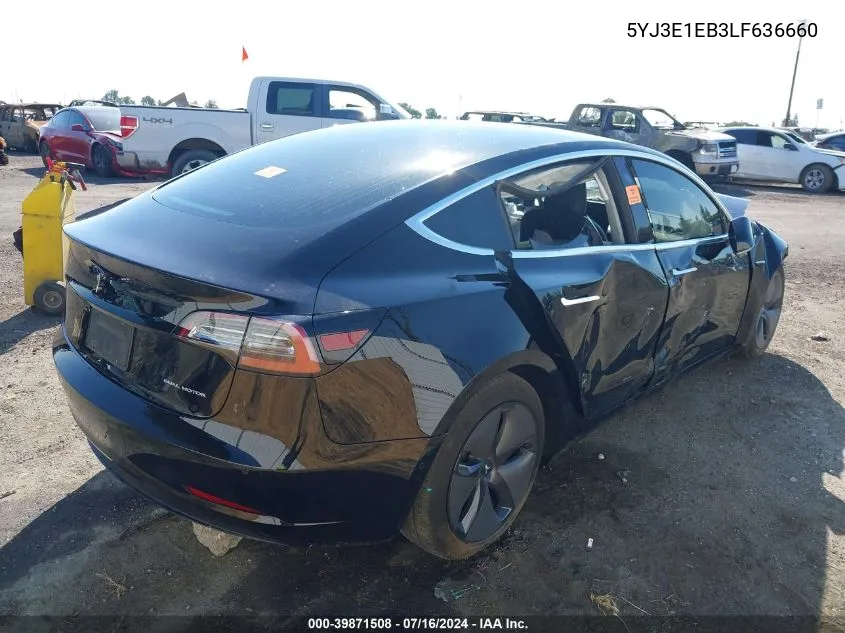 2020 Tesla Model 3 Long Range Dual Motor All-Wheel Drive VIN: 5YJ3E1EB3LF636660 Lot: 39871508