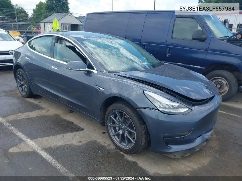 2020 Tesla Model 3 Standard Range Plus Rear-Wheel Drive/Standard Range Rear-Wheel Drive VIN: 5YJ3E1EA3LF657984 Lot: 39985529