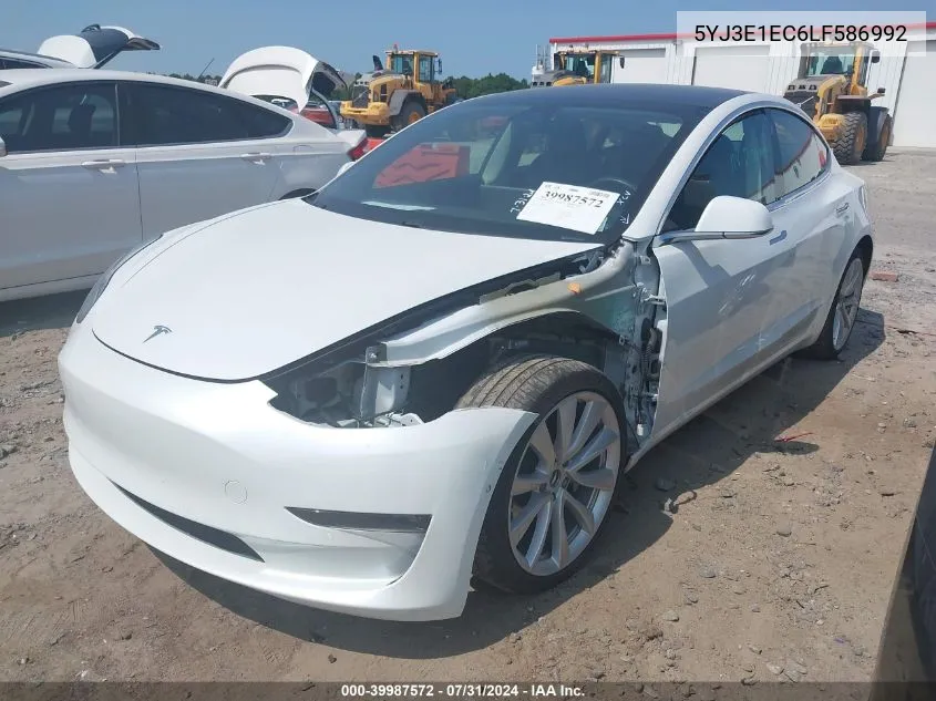 2020 Tesla Model 3 Performance Dual Motor All-Wheel Drive VIN: 5YJ3E1EC6LF586992 Lot: 39987572