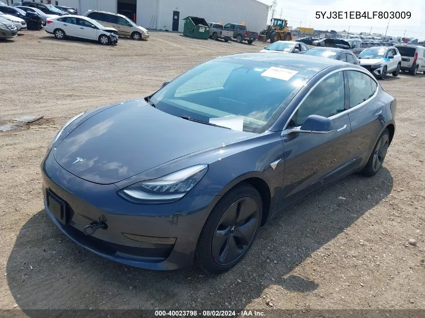 2020 Tesla Model 3 Long Range Dual Motor All-Wheel Drive VIN: 5YJ3E1EB4LF803009 Lot: 40023798