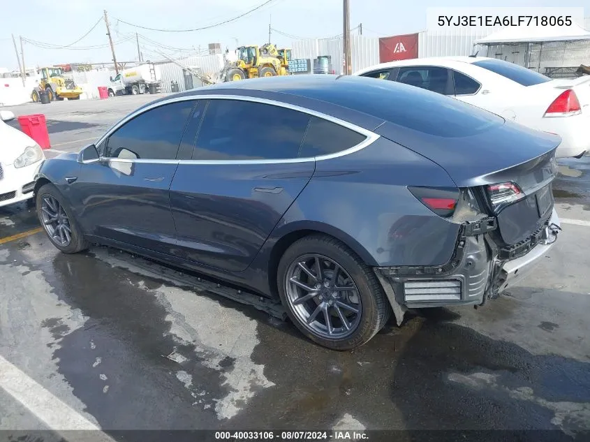 2020 Tesla Model 3 Standard Range Plus Rear-Wheel Drive/Standard Range Rear-Wheel Drive VIN: 5YJ3E1EA6LF718065 Lot: 40033106