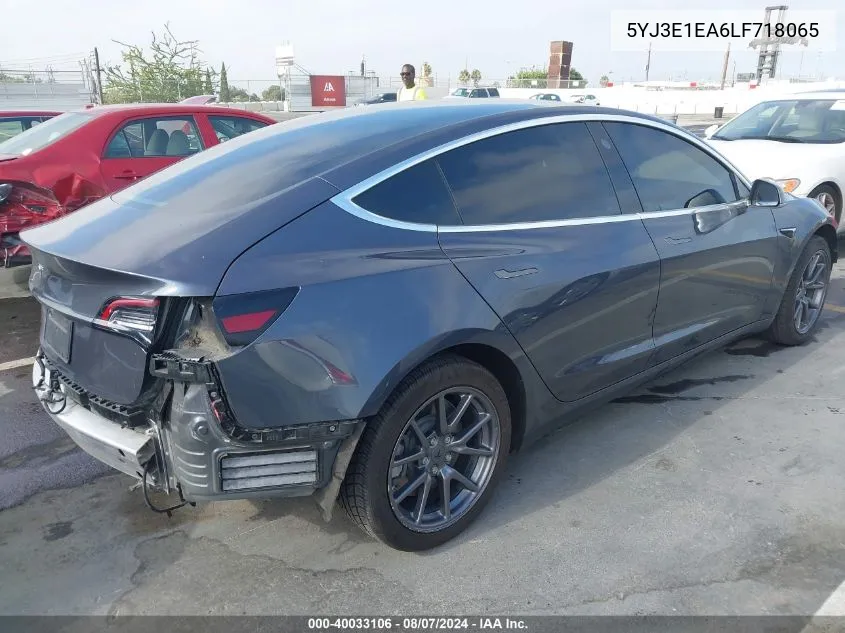 2020 Tesla Model 3 Standard Range Plus Rear-Wheel Drive/Standard Range Rear-Wheel Drive VIN: 5YJ3E1EA6LF718065 Lot: 40033106