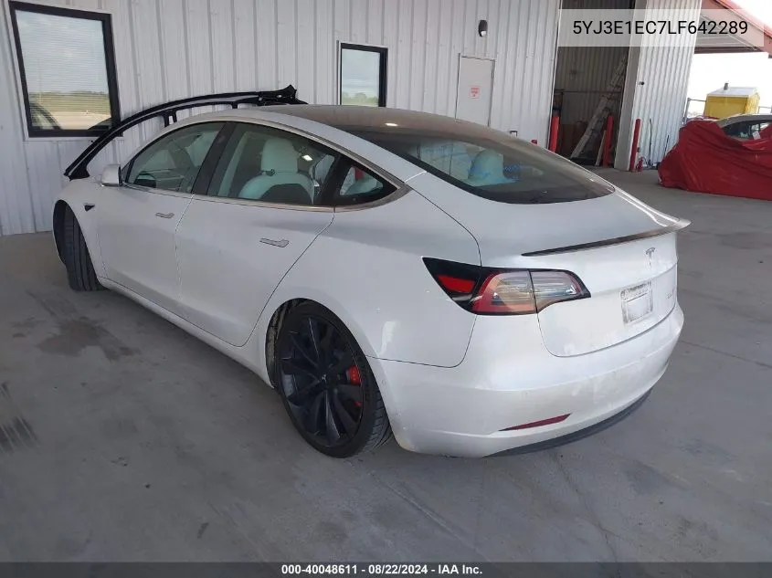 2020 Tesla Model 3 Performance Dual Motor All-Wheel Drive VIN: 5YJ3E1EC7LF642289 Lot: 40048611