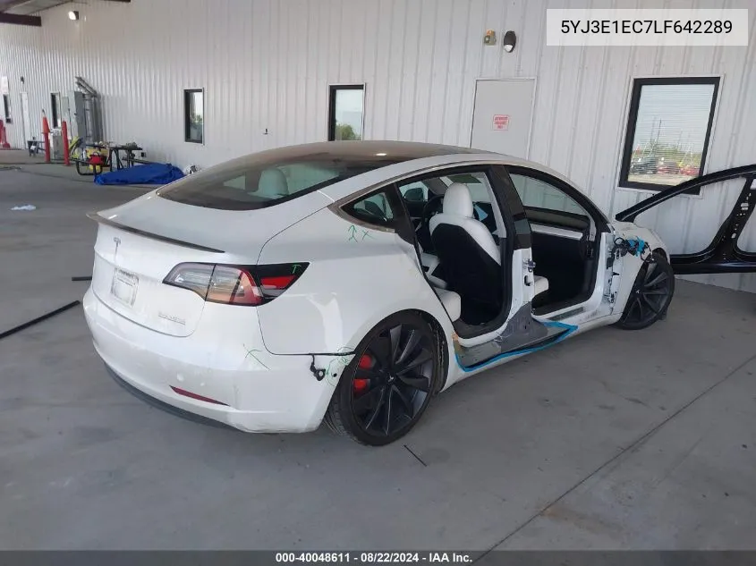 2020 Tesla Model 3 Performance Dual Motor All-Wheel Drive VIN: 5YJ3E1EC7LF642289 Lot: 40048611