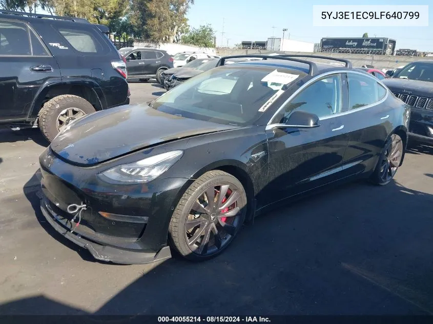 2020 Tesla Model 3 Performance Dual Motor All-Wheel Drive VIN: 5YJ3E1EC9LF640799 Lot: 40055214