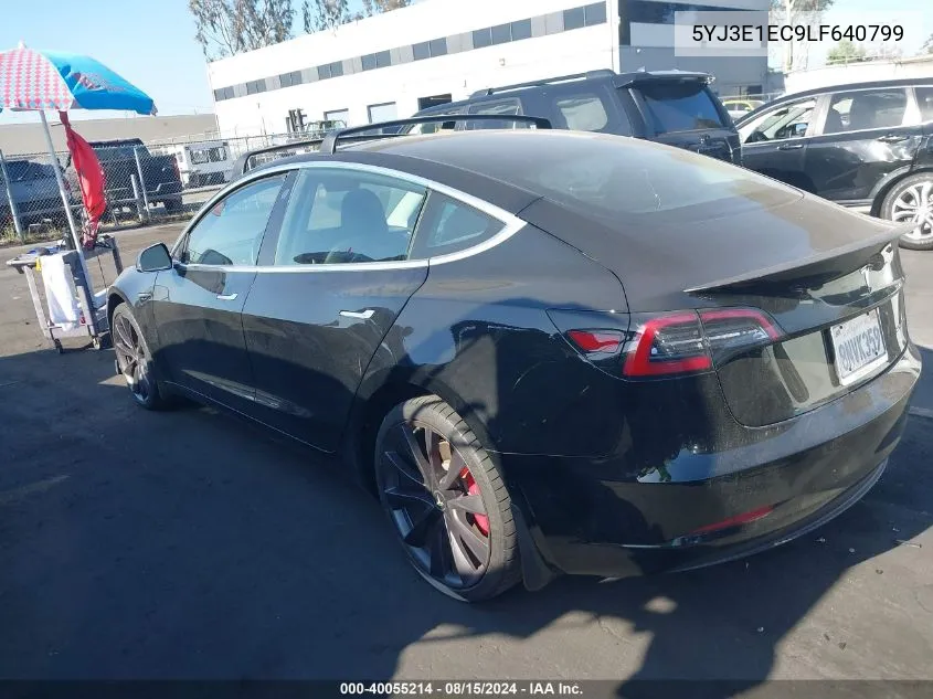 2020 Tesla Model 3 Performance Dual Motor All-Wheel Drive VIN: 5YJ3E1EC9LF640799 Lot: 40055214