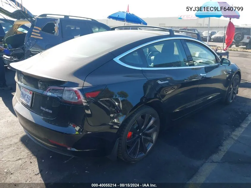 2020 Tesla Model 3 Performance Dual Motor All-Wheel Drive VIN: 5YJ3E1EC9LF640799 Lot: 40055214