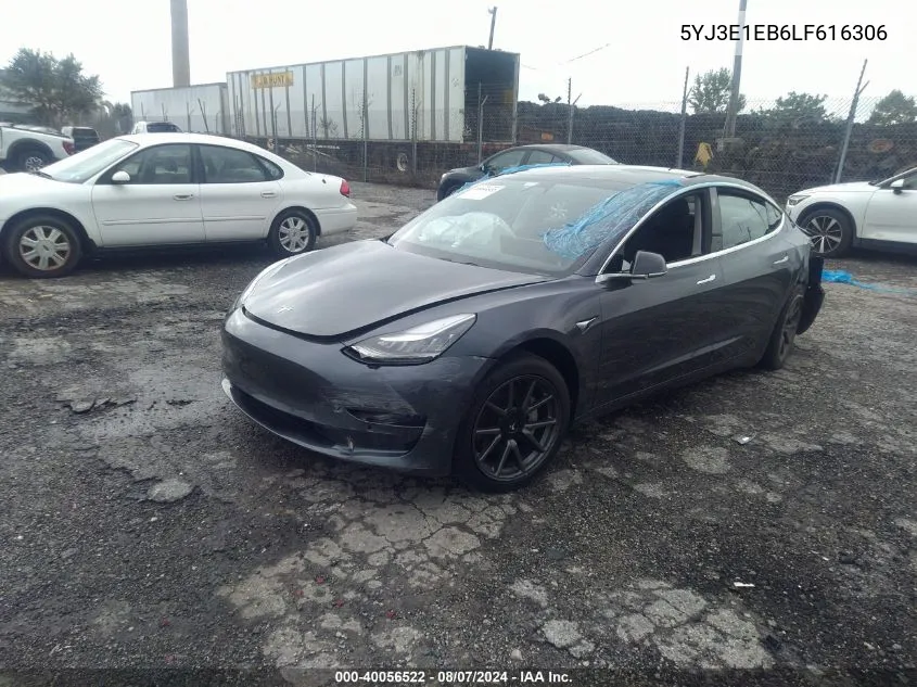 2020 Tesla Model 3 Long Range Dual Motor All-Wheel Drive VIN: 5YJ3E1EB6LF616306 Lot: 40056522