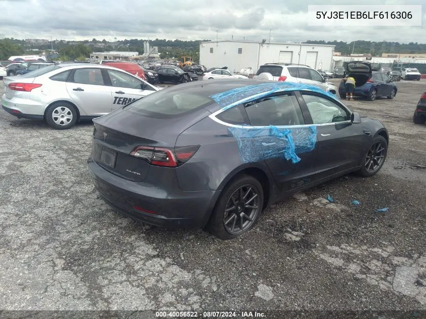 2020 Tesla Model 3 Long Range Dual Motor All-Wheel Drive VIN: 5YJ3E1EB6LF616306 Lot: 40056522