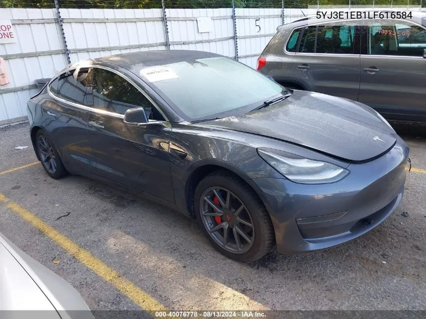 2020 Tesla Model 3 Long Range Dual Motor All-Wheel Drive VIN: 5YJ3E1EB1LF616584 Lot: 40076778