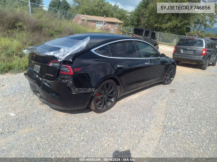 2020 Tesla Model 3 Performance Dual Motor All-Wheel Drive VIN: 5YJ3E1ECXLF746856 Lot: 40080289