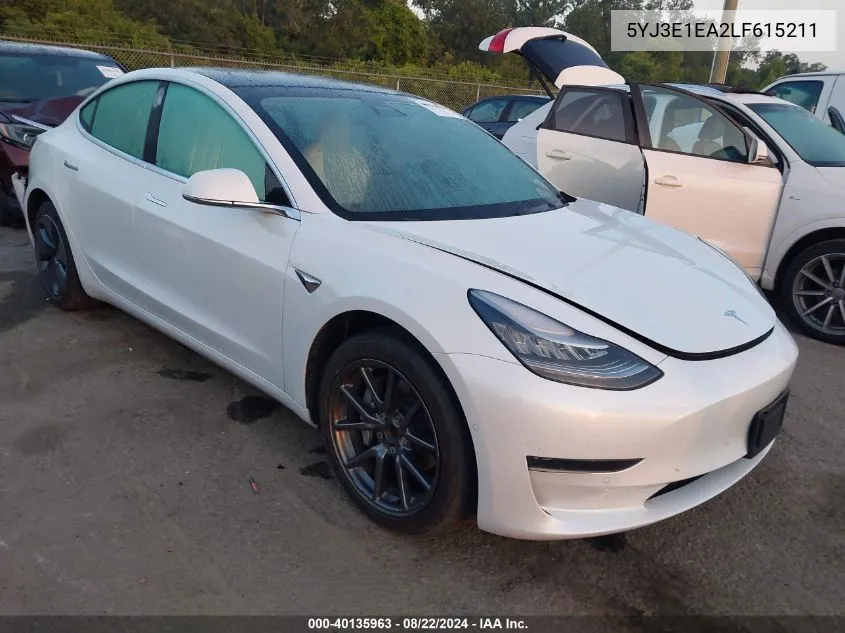 2020 Tesla Model 3 Standard Range Plus Rear-Wheel Drive/Standard Range Rear-Wheel Drive VIN: 5YJ3E1EA2LF615211 Lot: 40135963