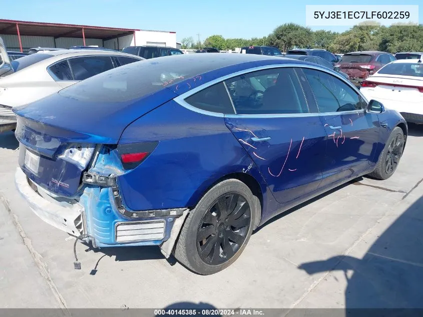 5YJ3E1EC7LF602259 2020 Tesla Model 3