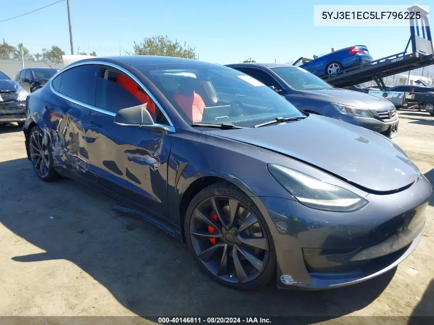 2020 Tesla Model 3 Performance Dual Motor All-Wheel Drive VIN: 5YJ3E1EC5LF796225 Lot: 40146811