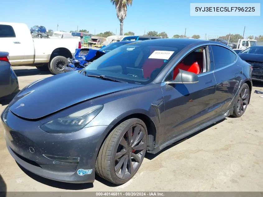 2020 Tesla Model 3 Performance Dual Motor All-Wheel Drive VIN: 5YJ3E1EC5LF796225 Lot: 40146811