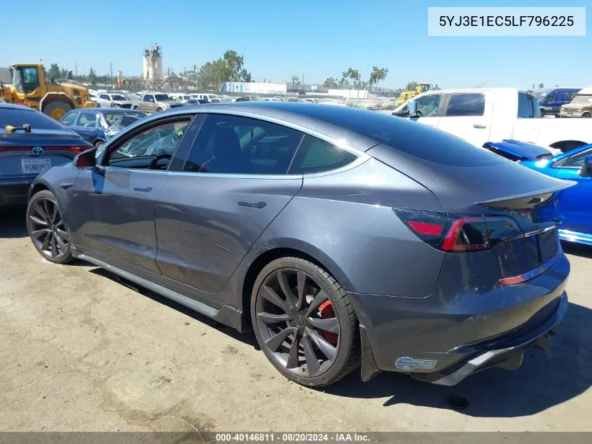 2020 Tesla Model 3 Performance Dual Motor All-Wheel Drive VIN: 5YJ3E1EC5LF796225 Lot: 40146811