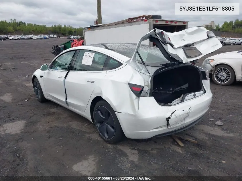 5YJ3E1EB1LF618805 2020 Tesla Model 3