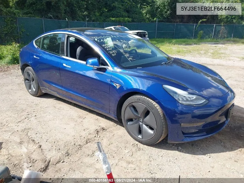 2020 Tesla Model 3 Long Range Dual Motor All-Wheel Drive VIN: 5YJ3E1EB2LF664496 Lot: 40156163