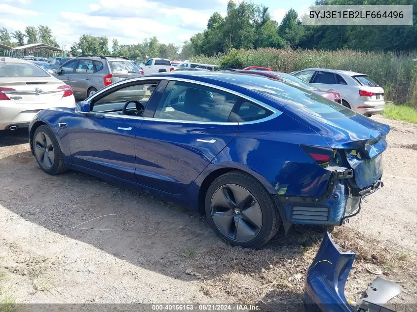 2020 Tesla Model 3 Long Range Dual Motor All-Wheel Drive VIN: 5YJ3E1EB2LF664496 Lot: 40156163