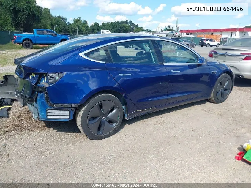 2020 Tesla Model 3 Long Range Dual Motor All-Wheel Drive VIN: 5YJ3E1EB2LF664496 Lot: 40156163